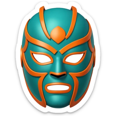 teal and orange luchador mask sticker