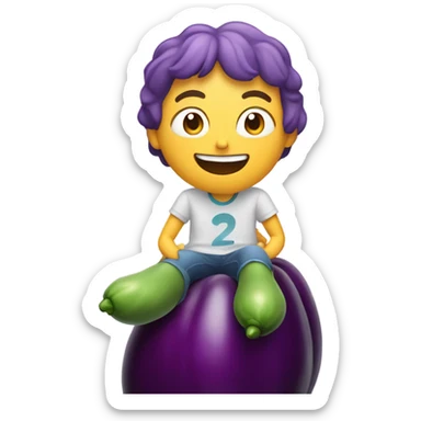 person riding an eggplant sticker