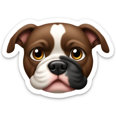 Brown and black French bull dog  sticker