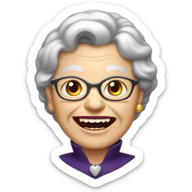 Une grand-mère avec des dents de vampires  sticker