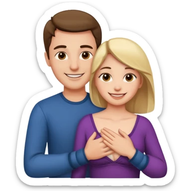 L'homme touche la poitrinne de la femme  sticker