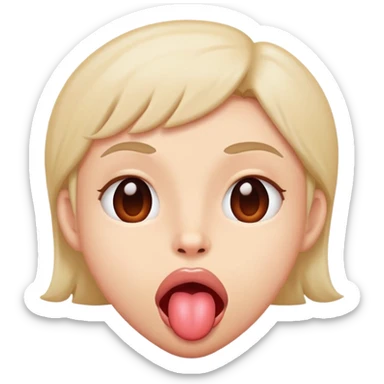 Tongue out and face with heart eyes sticker