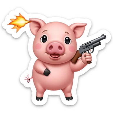 Pig shoot out sticker