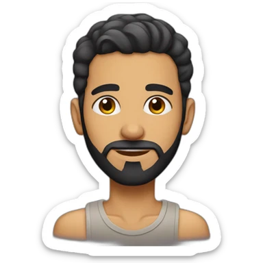 Egyptian skinny guy with short hair and a beard sticker