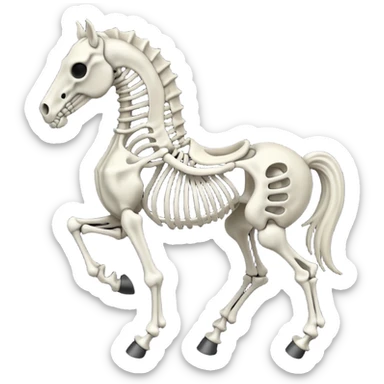 Black skeleton horse sticker