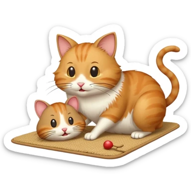 a cat with a bat hitting a fat rat under a mat sticker