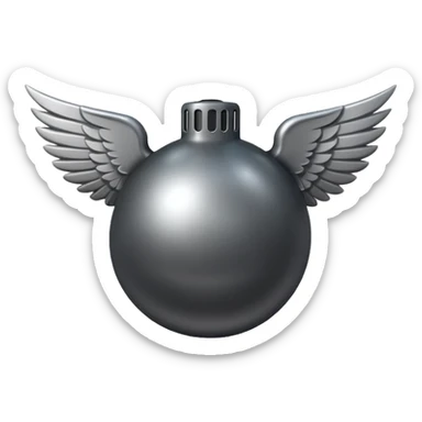 Bomb with wings sticker