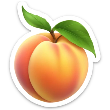 Flying peach sticker
