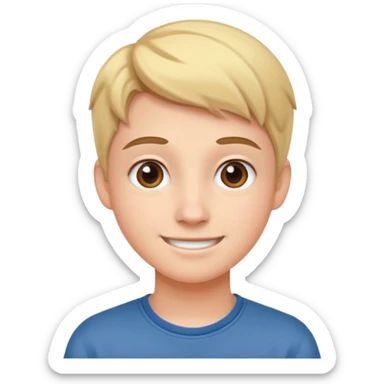 college student with curious face sticker