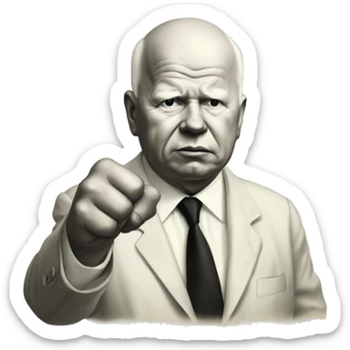 Khrushchev threatens with his fist sticker