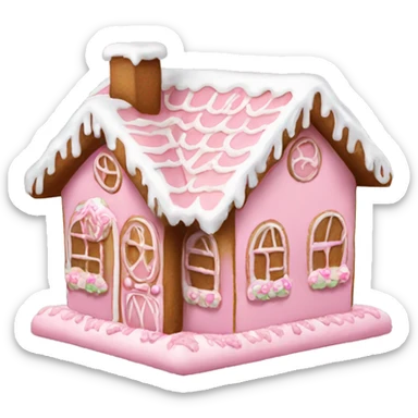 A light pink gingerbread house sticker