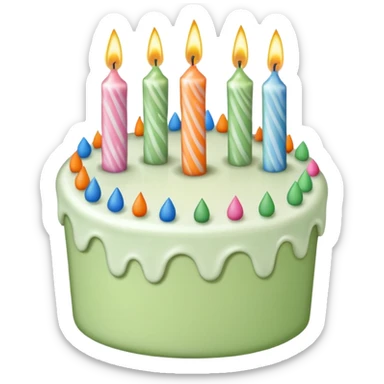Sage green birthday sticker