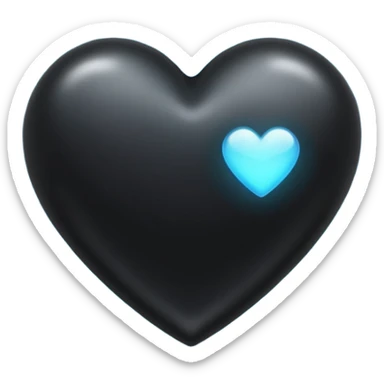 black heart with a soft glow sticker