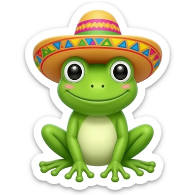 frog with sombrero sticker