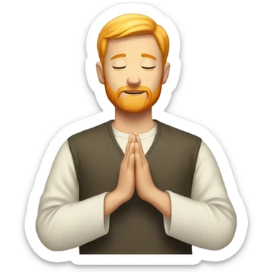 man with orange beard and short blond hair as he praying  sticker