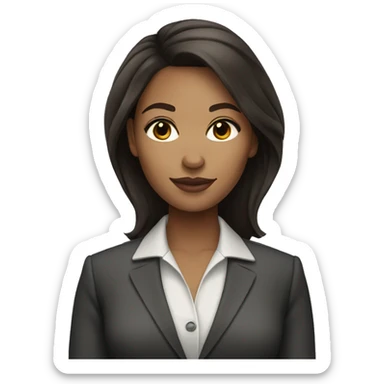 Light skin Business woman with dark brown hair sticker