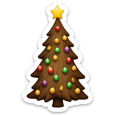 Brown Christmas tree sticker