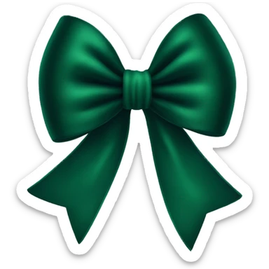 one cute Dark green velvet bow sticker