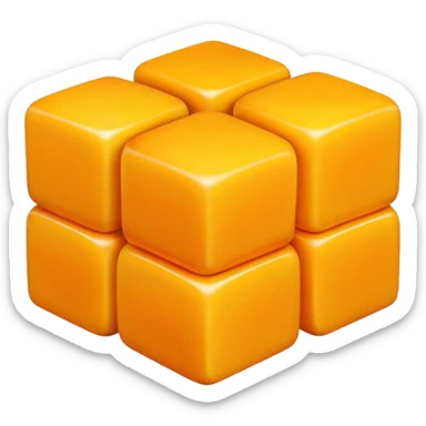 flat minimal mango cubes arranged in a grid, bright yellow-orange, isolated, no face, no background, not cartoon sticker