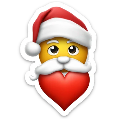 red heart with Santa hat on top sticker