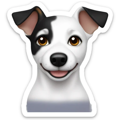 Total white jack russel ears black sticker