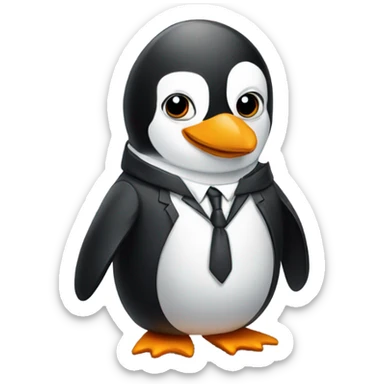 Penguin with a suit sticker