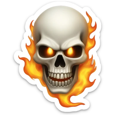 ghost-rider skull in flames sticker