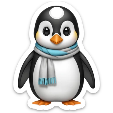 penguin with different scarf single-color  sticker