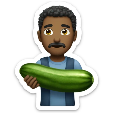 Man asking cucumbers sadly sticker