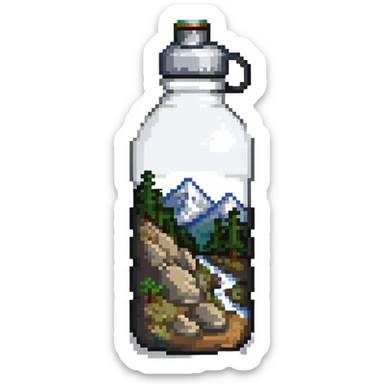 white hiking canteen water bottle sticker