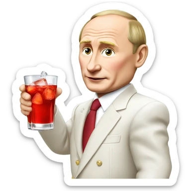 putin drinking Campari  sticker