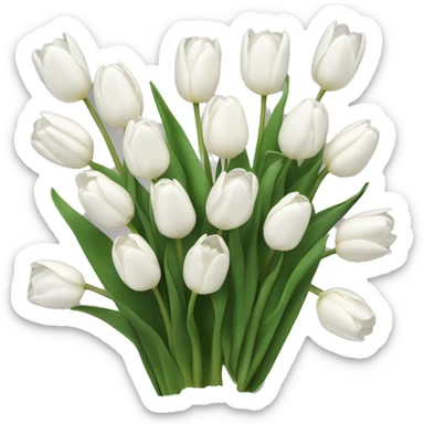 White tulips sticker