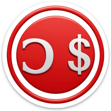 no money sign, red circle with line over dollar sign, no text sticker