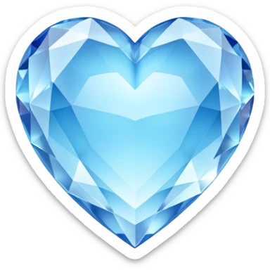 Crystals Pastel blue heart 3D  sticker