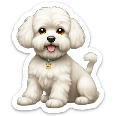 Bichon dog tan sticker