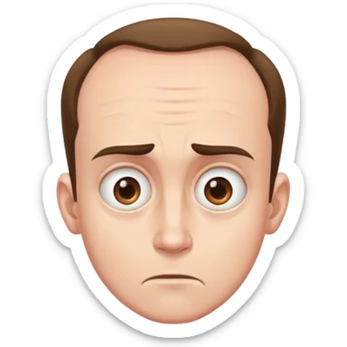 Guy with an extremely large forehead, comically huge forehead, male character sticker
