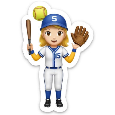 Softball birthday  sticker