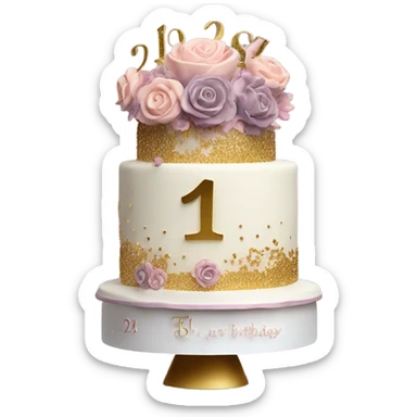 21st birthday cake sticker