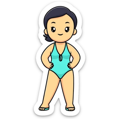 woman in swimsuit enjoying summer sticker