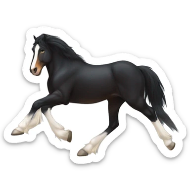 Running Black Clydesdale  sticker
