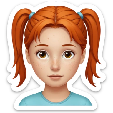 freckled girl with ponytail sticker