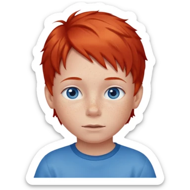 Little kid with red hair, freckles any blue eyes  sticker