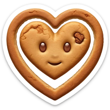 snicker doodle cookie with cinnamon powder on top in a heart shape cookie sticker