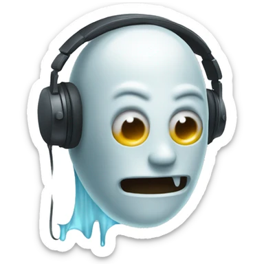 Audifonos con un fantasma sticker