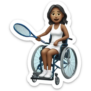 woman in wheelchair playing tennis sticker