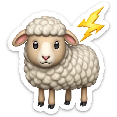 Sheep getting hit by lightning sticker