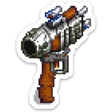 under barrel grenade launcher, pixel art, slightly angled, inspired by video game weapons, no text sticker