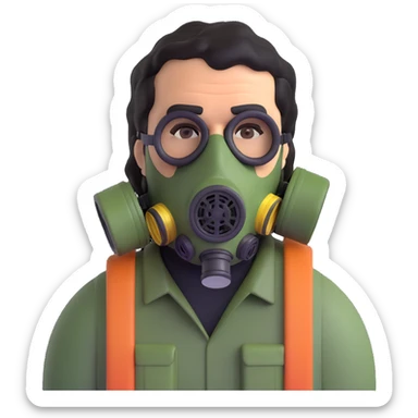 pablo escobar wearing a gas mask sticker