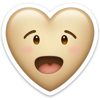 Beige heart sticker