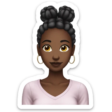 black girl space buns sticker